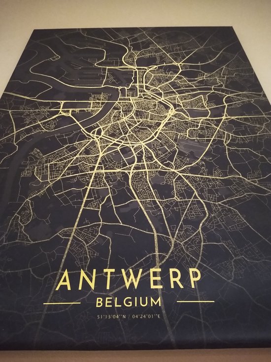 Toile Anvers Plan - Noir/or - Antwerp Original