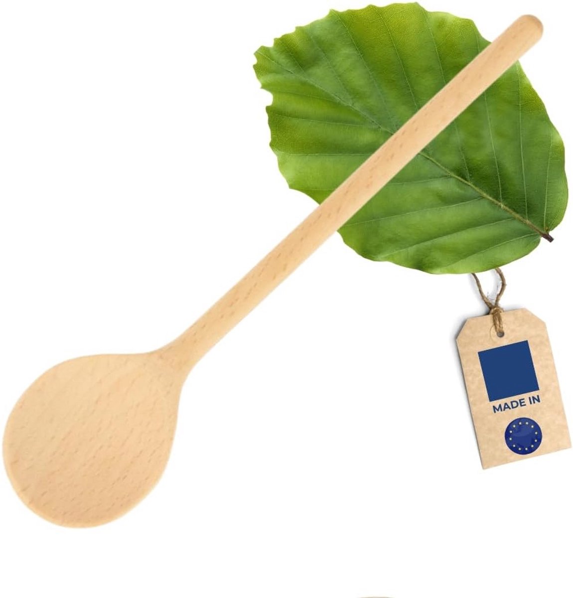 Ronde Houten Kooklepel - 16 cm - Handig Keukenhulpmiddel voor Roeren en Mengen