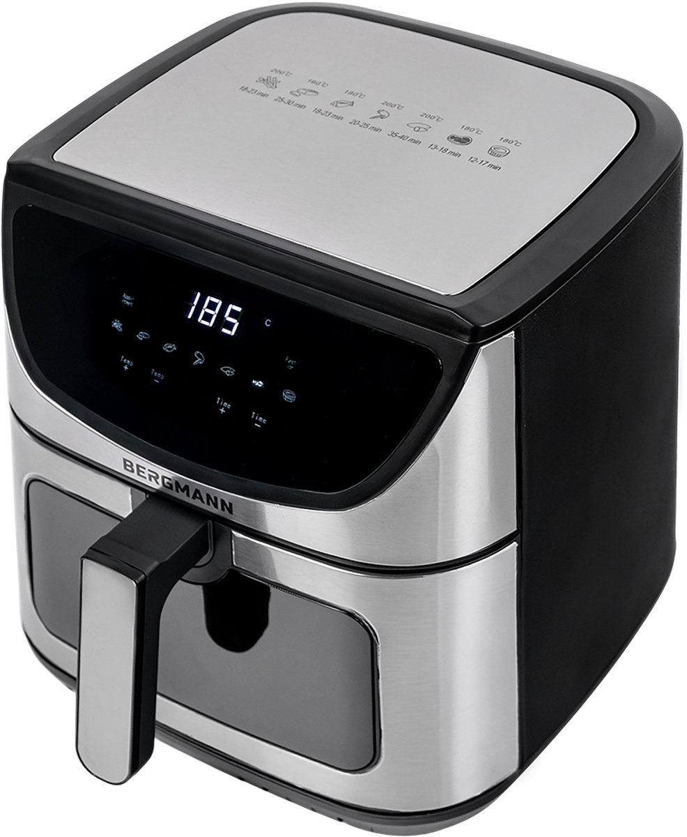 BERGMANN YA Air Fryer - 8L Capaciteit - 1800W - 7 Programma's - LED Touch Panel