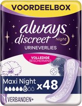 Always Discreet Plus Maxi Night - Verband Voor Urineverlies - 48 stuks - Voordeelbox