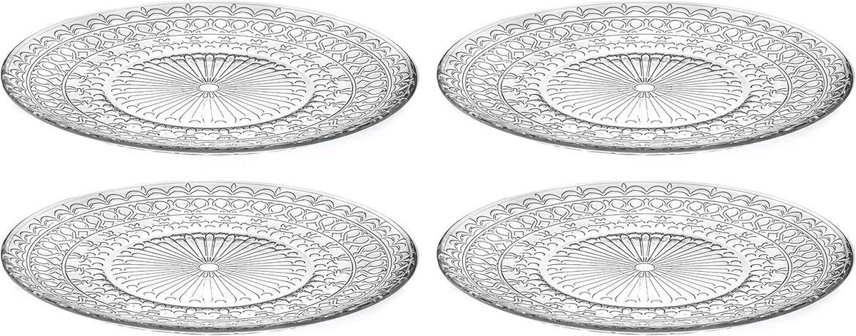 Glas diner bord set van 4 - 10.2 inch - Europees design