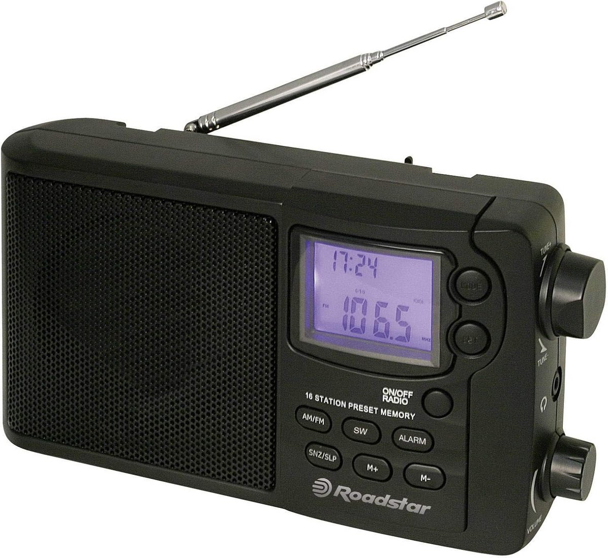 Draagbare Digitale Wereldontvanger AM/FM/SW met Timer en Hoofdtelefoonaansluiting