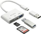 Lecteur de cartes SD 3-en-1 RYNEX - Micro SD - Lecteur de cartes SD USB-C - Convertisseur USB-C vers USB-A inclus - Universel