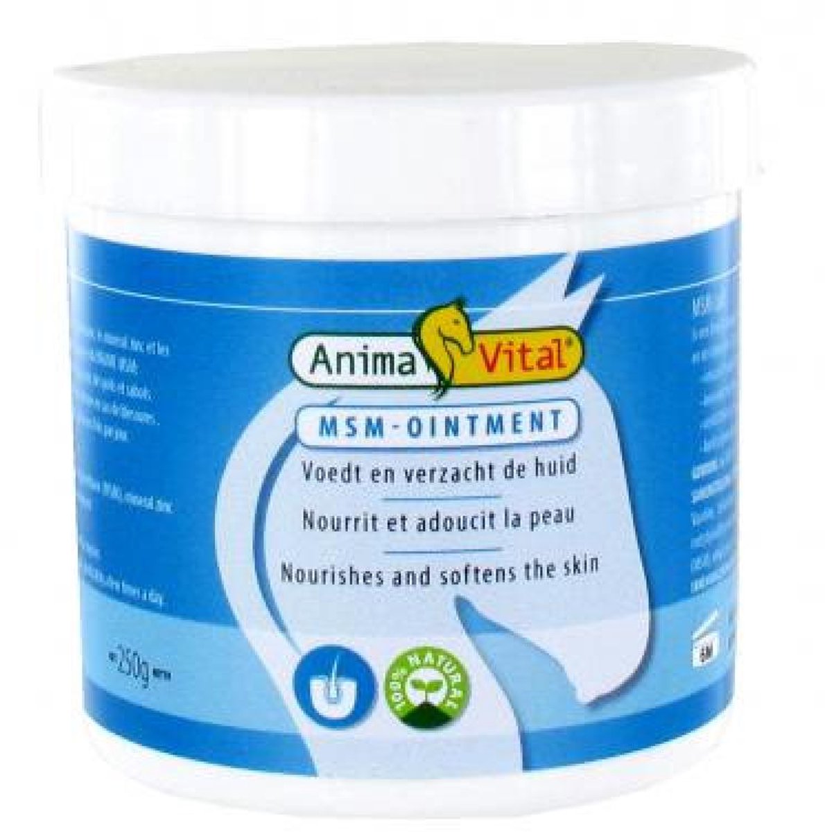 AnimaVital MSM Ointment zalf 250 gram – Herstel en ondersteuning van huid, hoeven en haren - Voor paarden - Bij mok, schrale huid, huidirritaties