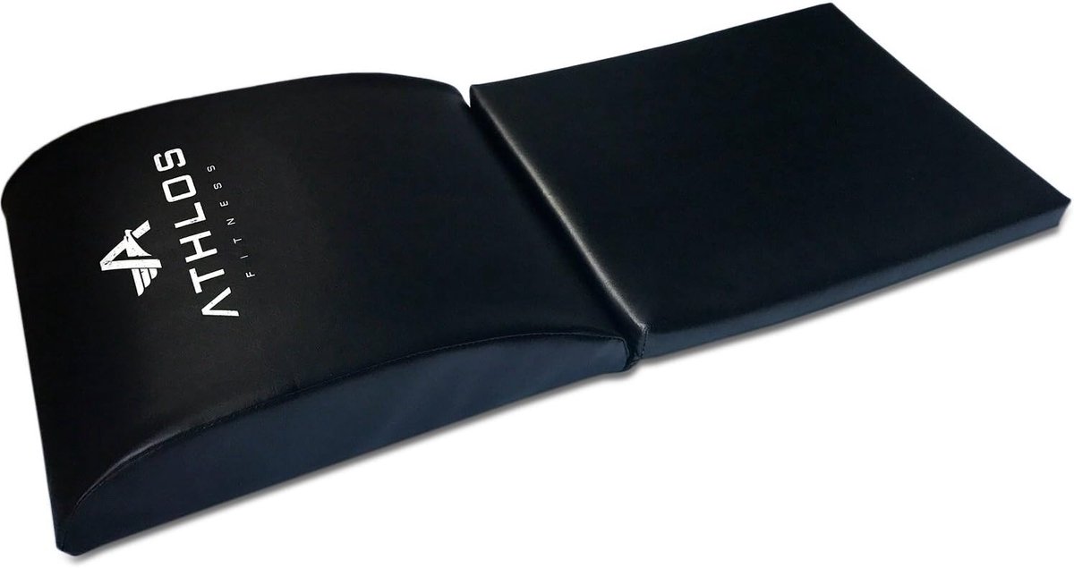 Buiktrainer Oefenmat - Ab Workout Pad - Onderrug Bescherming - Specifiek Boogontwerp - 74 x 30 cm - Zwart