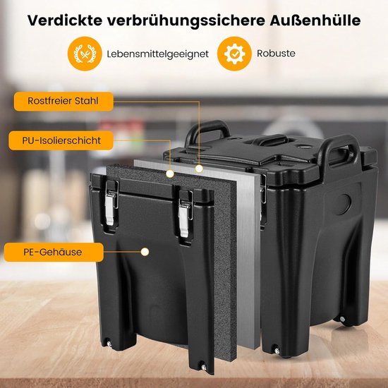 Geïsoleerde Voedselcontainer - Thermobox Koelbox - Eten Warm Houden - 30 Liter Capaciteit - 44x44x53 cm — afbeelding 4