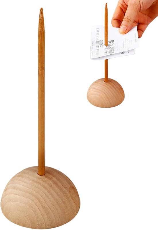Ticket Houder - Bon Spindel - Order Beheer - Stevige Houten Basis - 19x6cm - Natuurlijk Hout — afbeelding 5