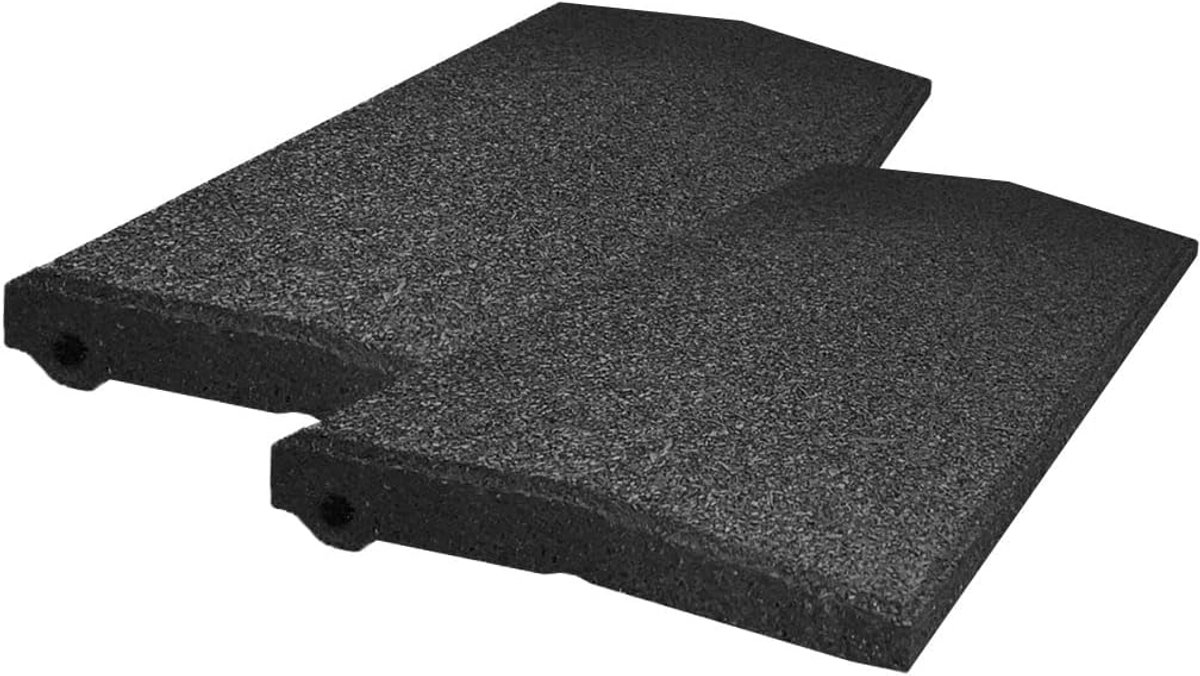 Oprijplaten Rubbergranulaat - Drempelhulp Helling - Veilige Overgangen Creëren - Gemaakt van Gerecycled Materiaal - 50x25x4.5 cm - Zwart