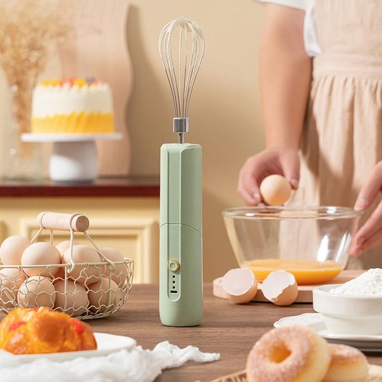Elektrische Handmixer - Keukenmixer Garde - Creme en Beslag - Stil en Krachtig - 25x14x6 cm - Groen — afbeelding 4