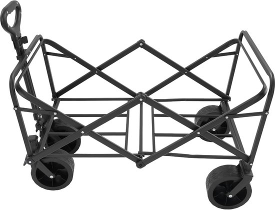 Opvouwbare bolderkar - Handwagen transportwagen - Buitenshuis transport - 115 kg draagvermogen - 895 x 51 cm - Kaki van Opvouwbare Bolderkar — afbeelding 3