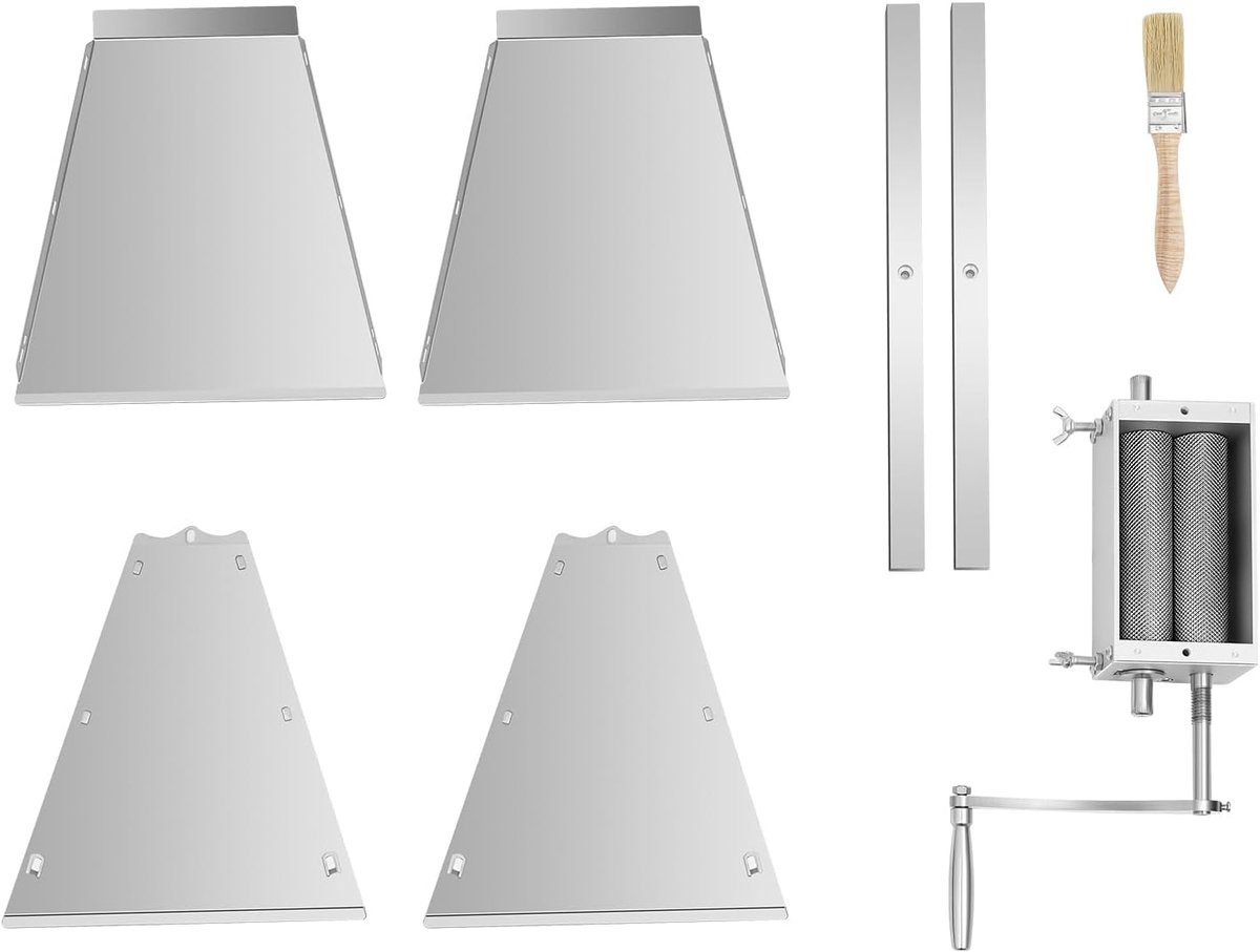Graanmolen Handmatig - Mout Crusher - Korrels Malen - Verstelbare Rollen - 35x21x26 cm - Zilver