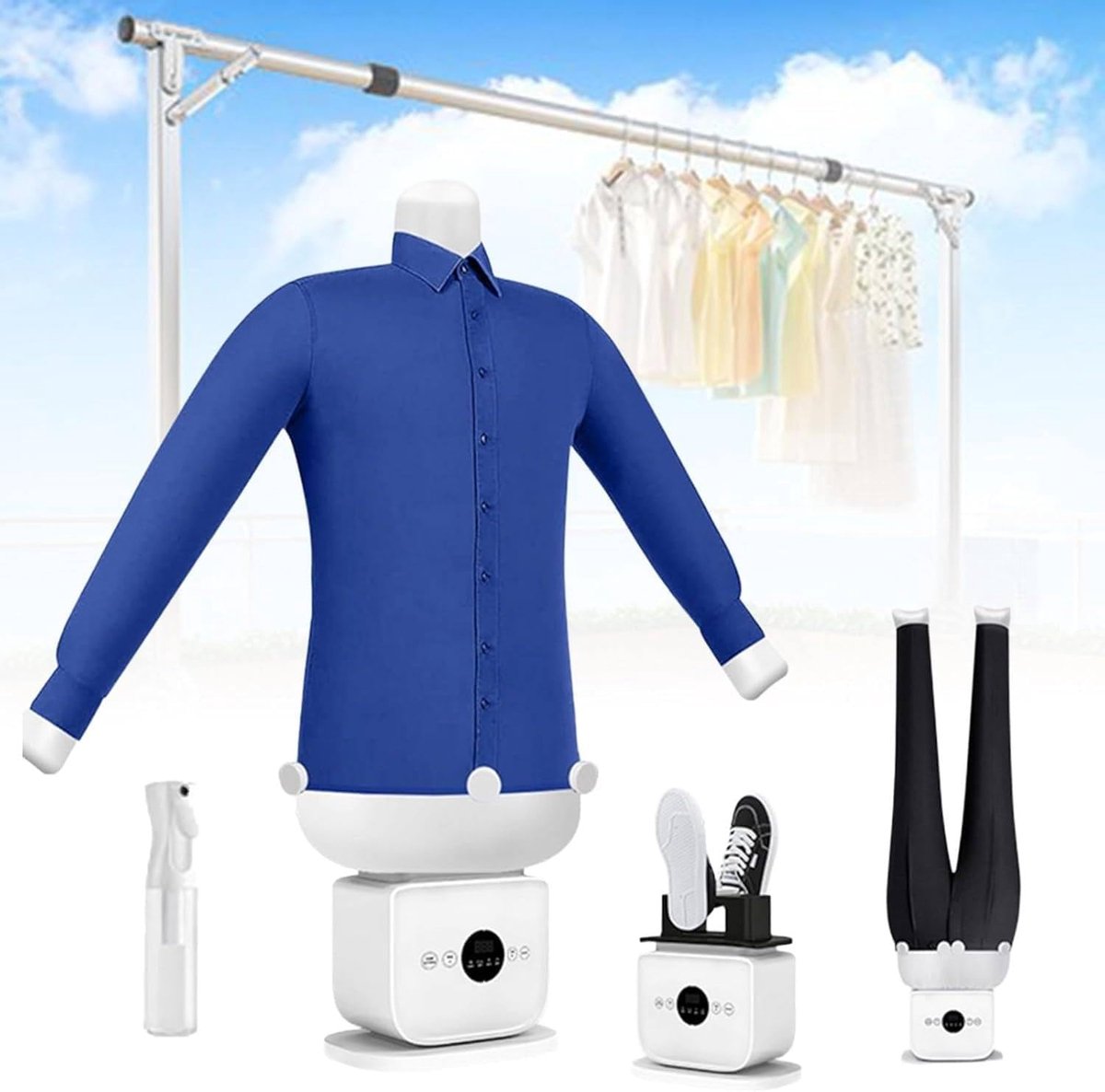 Automatische Strijkmachine - Kledingstomer Droger - Efficiënte Kledingverzorging - Handsfree Bediening - Wit