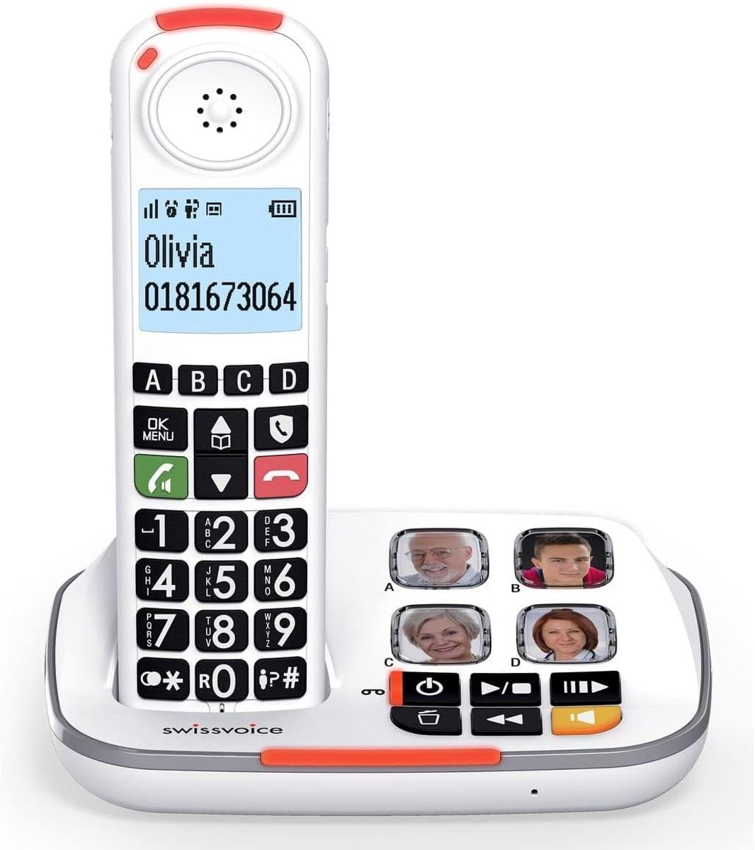 Vaste Telefoon - Draadloze Telefoon Duo - Thuis Bellen - Antwoordapparaat 30 Min - 26 x 6.8 x 22.1 cm