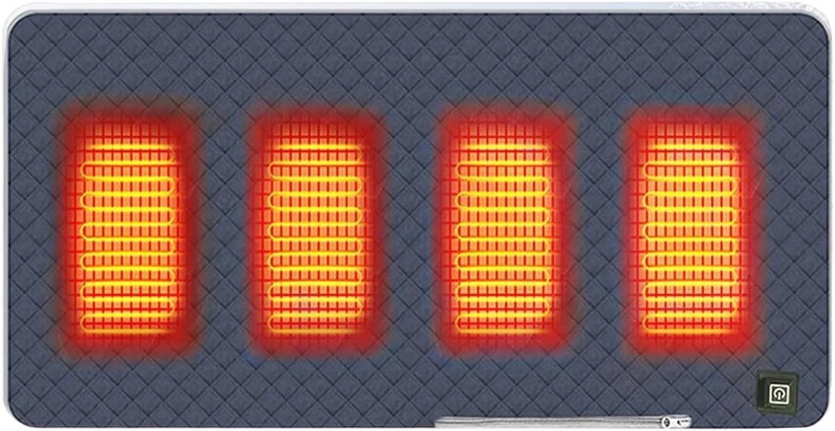 Verwarmd Zitkussen - Elektrisch Kussen - Buiten Zitten - Drie Warmtestanden - 45x90 cm - Zwart