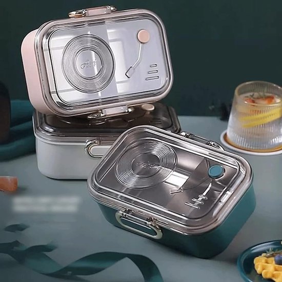 Geïsoleerde Lunchbox - Thermos Lunchtrommel - Voedsel Warm Houden - Roestvrij Staal Binnenkant - Eff eenkleurig — afbeelding 2