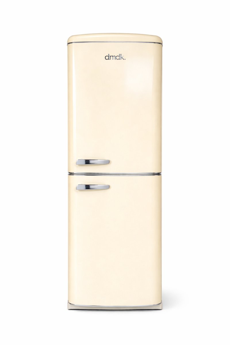 dmdk DKC3 retro koel/vries combinatie vrijstaand creme 181 CM hoog - 5 jaar garantie — afbeelding 1