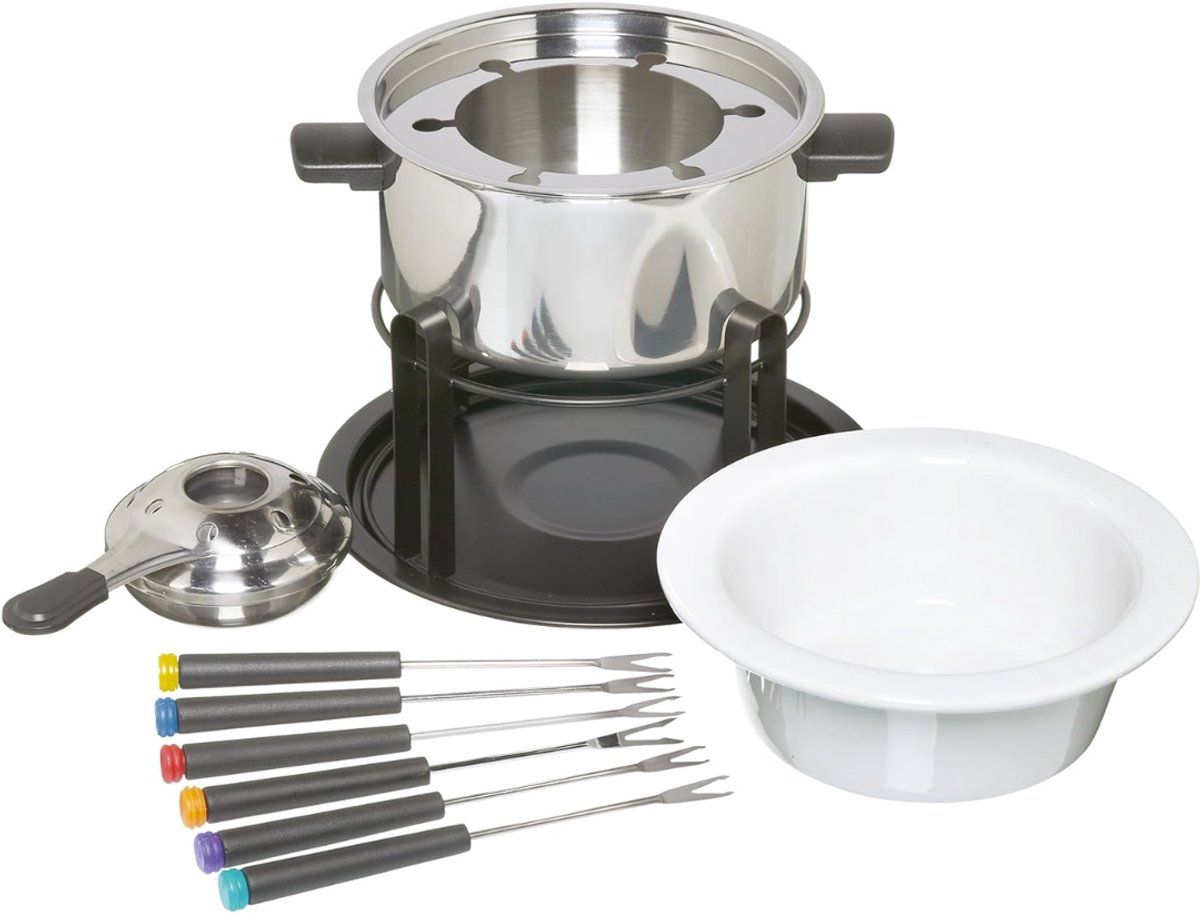 RWB® Kaasfondue Set - Fondue Set - Kaasfondue - Wit - 23 x 23 x 19 cm