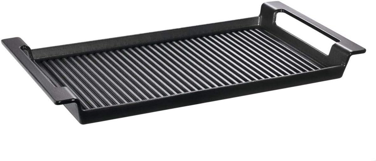 Gietijzeren Grillplaat - Bakplaat Keuken - Gegrilde Gerechten - Gelijkmatige Warmte - 44 x 24 cm - Zwart
