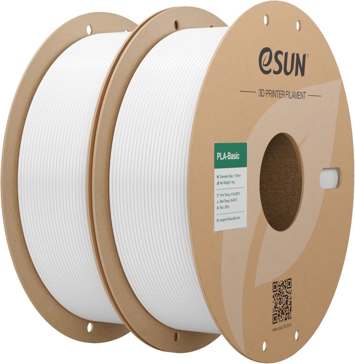 3D Printer Filament - PLA Basis Materiaal - Modelbouw Printen - Hoge Nauwkeurigheid - 2KG Spoelen - Koud Wit