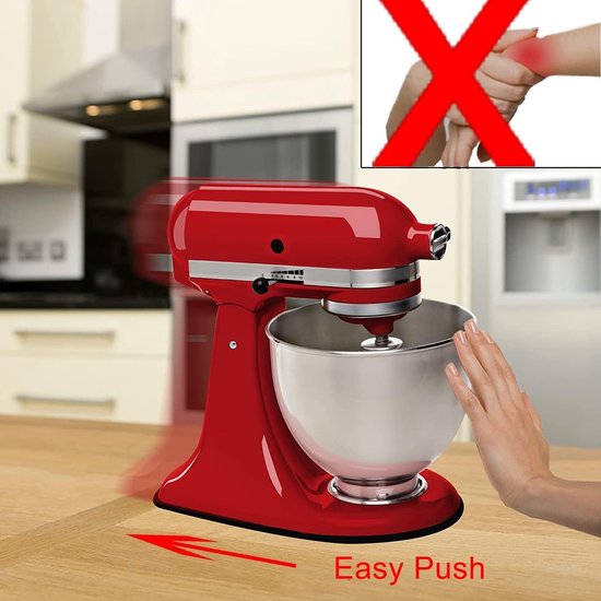 Keukenapparaat Accessoires - Matten Snoerhouders - Apparaten Verplaatsen - Gemakkelijke Beweging Rotatie - 4.5-5 Qt - Zwart Grijs — afbeelding 3