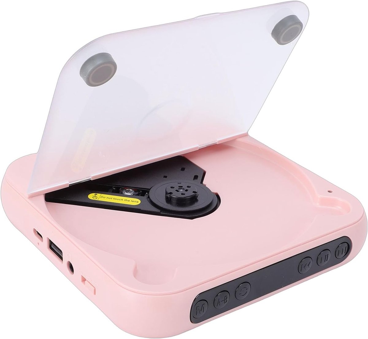 Draagbare CD-speler - Muziekspeler Bluetooth - Thuis Auto Buiten - Dubbele Stereoluidsprekers - 13.5 x 13.5 cm - Roze