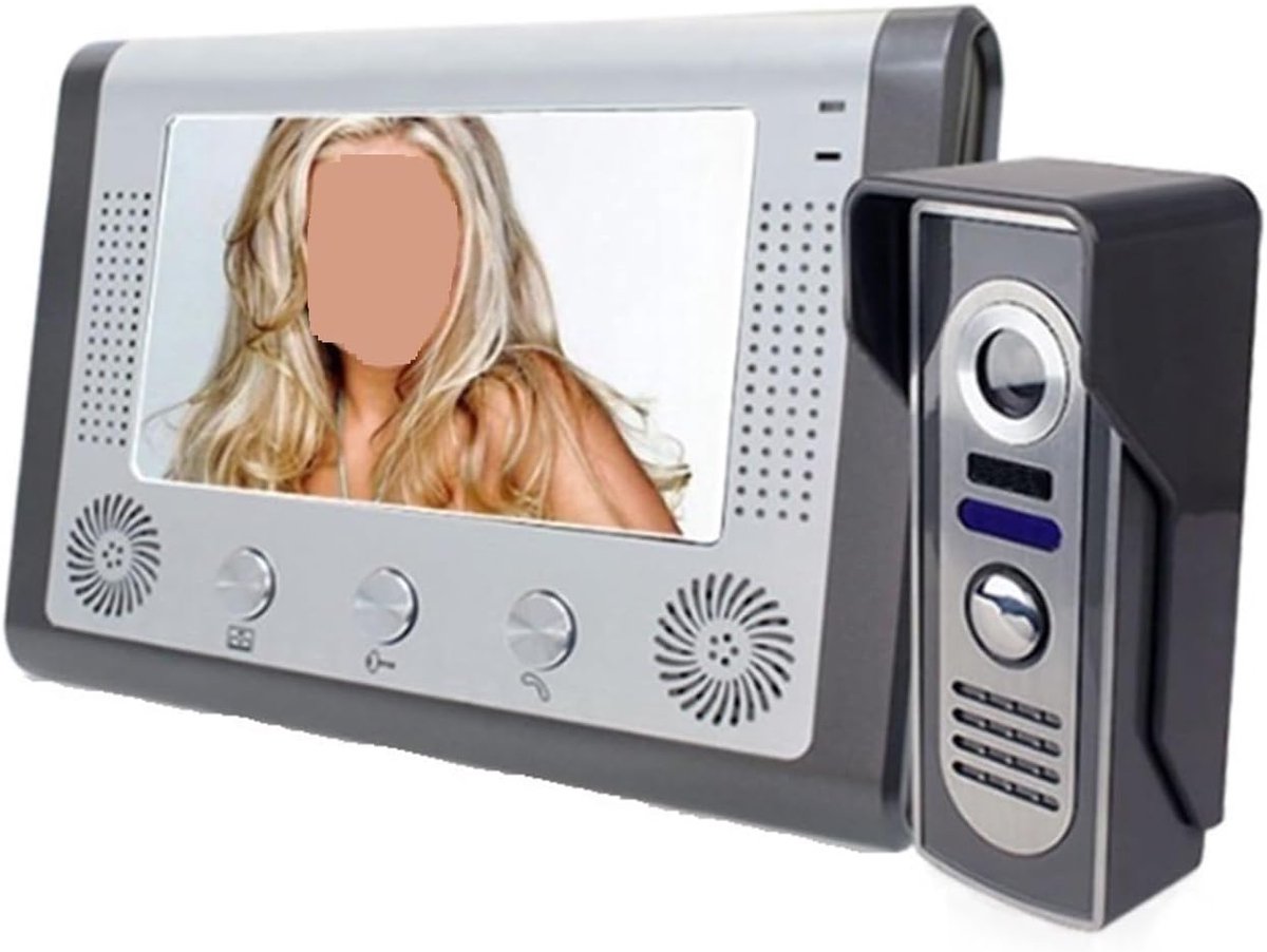 Video Deurtelefoon Systeem - Visuele Bel - Veilige Toegang - Bedraad Systeem - 7 Inch Scherm - Aluminium