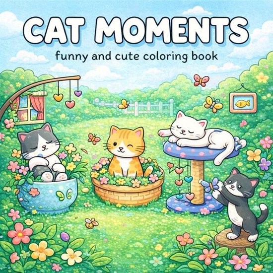 Cat Moments: Coloring Book for Adults and Teens Featuring Fu ... - cover