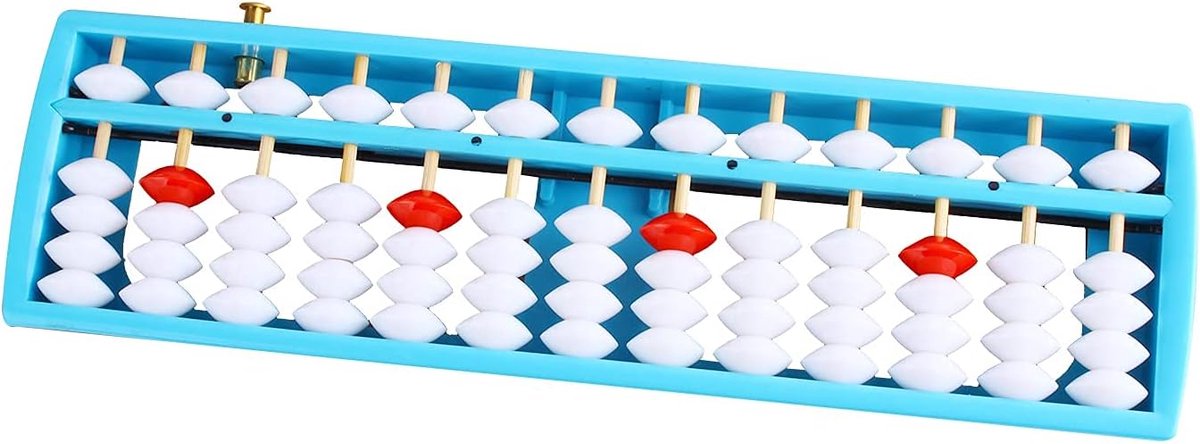 Telraam - Rekenmachine Kralen - Rekenen Leren - Met Resetknop - 13 Kolommen - Blauw