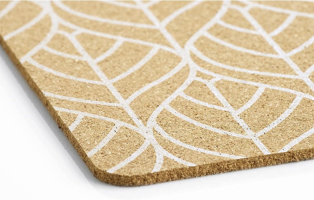 Placemat Kurk - Onderlegger Tafel - Tafeldecoratie - Grafisch Design - 40 x 30 cm - Wit