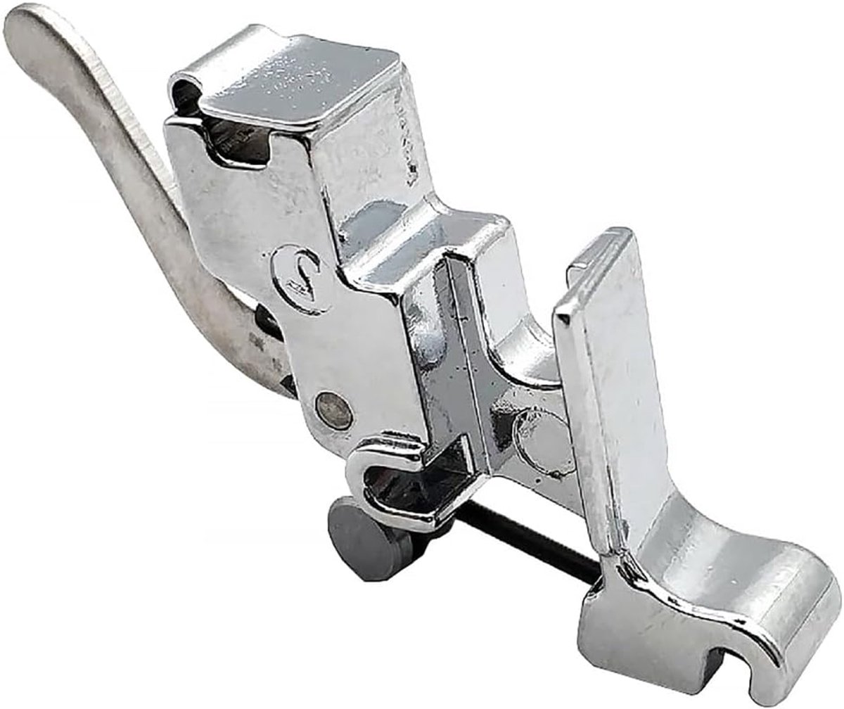 Naaimachine Voet - Zoomvoet Rolvoet - Stoffen Afwerken - Snap On Adapter - 17x14x4 cm - Zilver