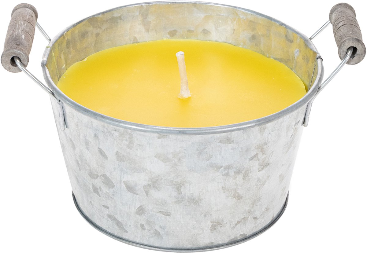 Wenzel Kerzen Citronella buitenkaars in emmer: sfeervolle verlichting en insectenwer Gelb