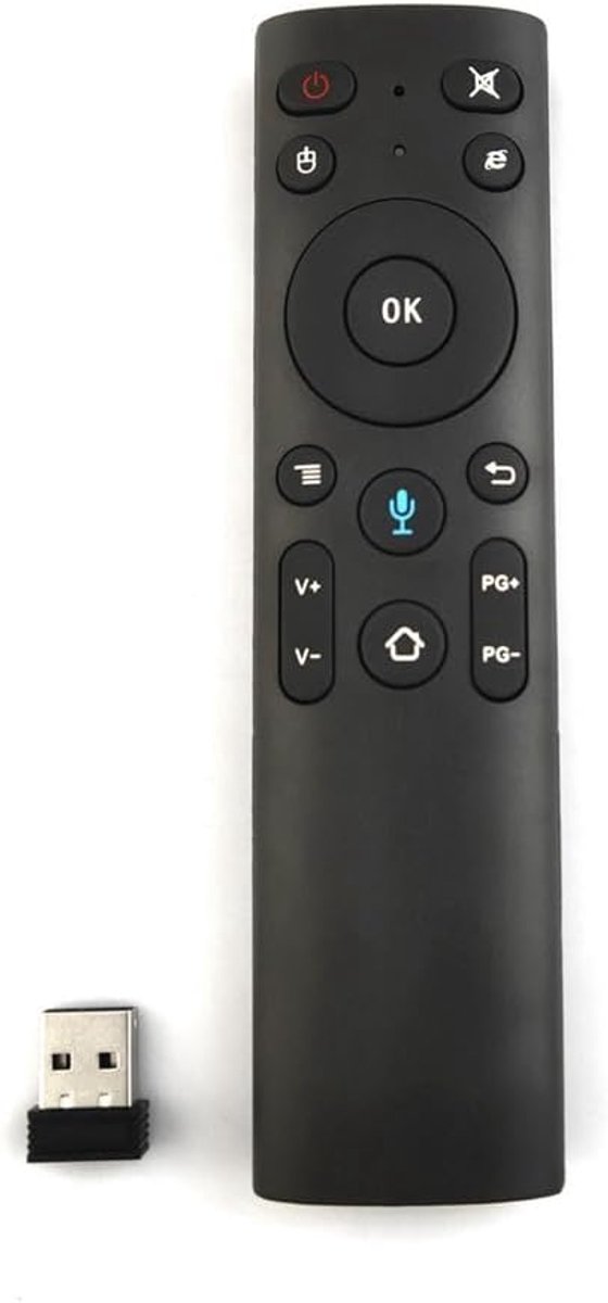 Slimme Afstandsbediening - Air Mouse - Smart TV Bediening - Draadloze Stemfunctie - 15 Meter Bereik - Zwart