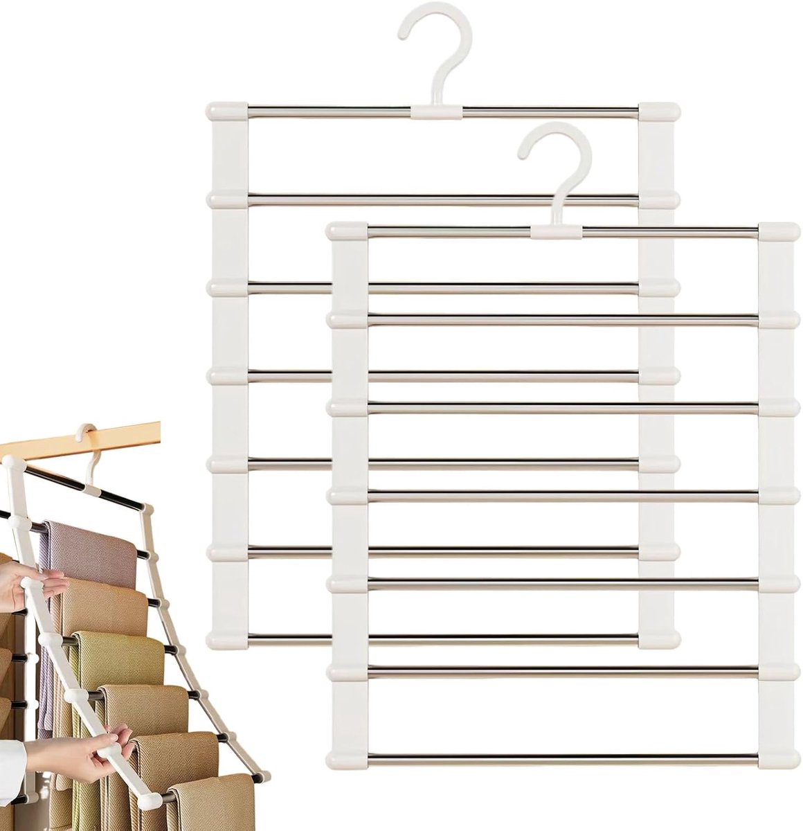 Broekhanger Organizer - Kledinghouder Kast - Ruimte Besparen - Antislip 6 Lagen - 50 x 35 cm