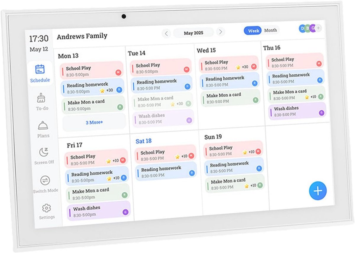 Digitale Kalender - Slimme Planner - Gezinsschema Beheer - WiFi APP Bediening - 101 Inch Touchscreen - Wit