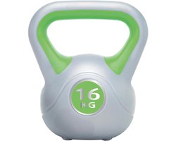Kettlebell 16KG – Gecoat Gietijzer – Kracht Training – Vinyl Grip – Groen