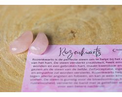 Rozenkwarts edelsteen - Twee Stuks - Connectie, Liefde, gebroken hart, empathie, verlies - Perfect cadeau voor vrouwen- Inclusief uitleg - Spiritueel - Rosequartz - 100% NATUURLIJK