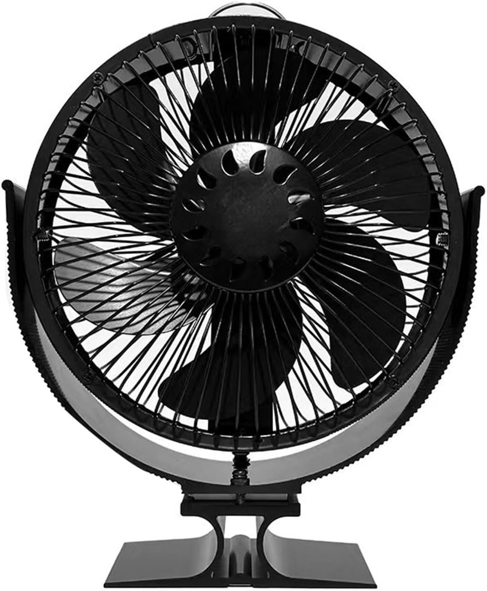 Warmte Ventilator - Kachel Ventilator - Houtkachel Gebruik - Zonder Elektriciteit - 19x6x24 cm - Zwart