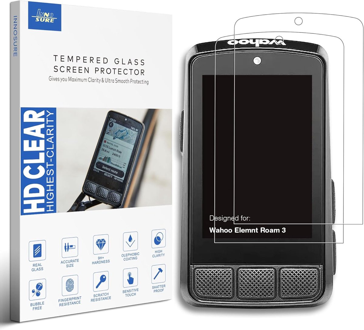 Schermbeschermfolie - Display protector - GPS fietscomputer - Gehard glas 9H - 28 inch - Helder