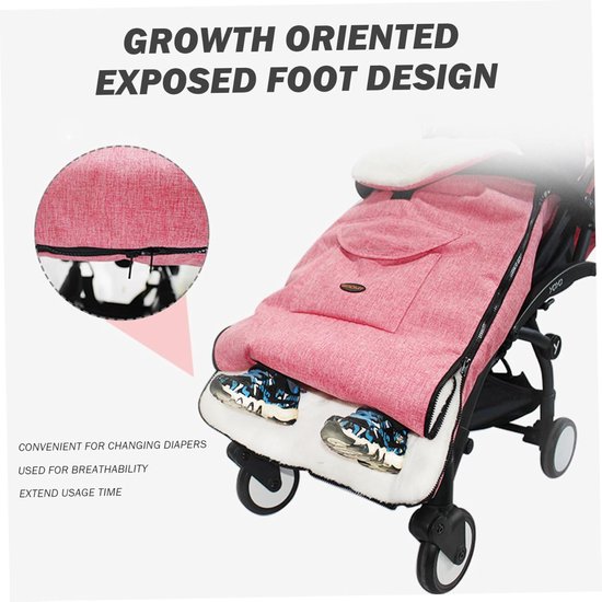 Kinderwagen Voetenzak - Winter Slaapzak - Warm Buiten - Pluche Voering - 93 x 43 cm - Stijl 1 — afbeelding 2