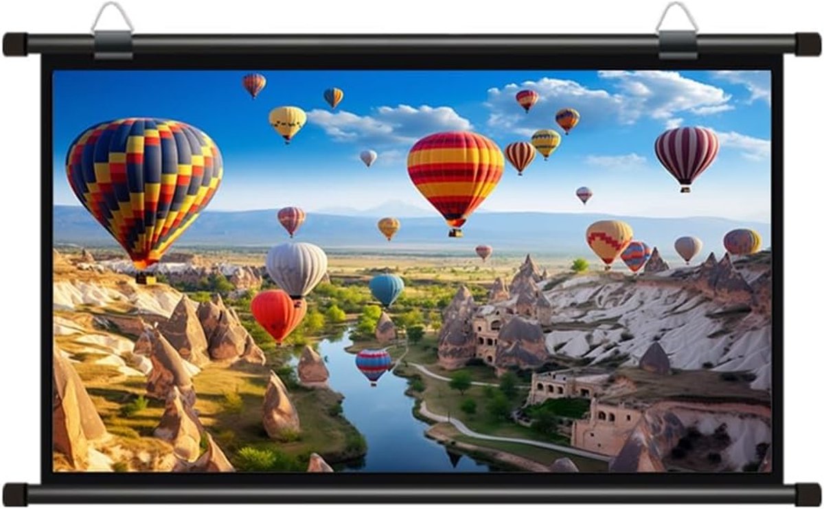 Projectiescherm - Filmscherm Beamer - Thuisbioscoop Kantoor - Oprolbaar HD Kwaliteit - 60 of 72 inch - Wit