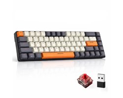 Velours Max® - Mechanisch Gaming Toetsenbord Draadloos - Red Switches - 60% Keyboard - Bluetooth - USB - Draadloos Toetsenbord - Gaming Toetsenbord - Toetsenbord Gaming - Mechanisch Toetsenbord - Keyboard - Keyboard Gaming - Keyboard PC