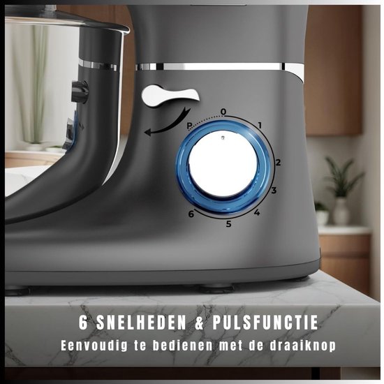 SVN® Mixer met mengkom - Mixer - Mixer met mengkom keukenmachine - Zilver/ Zwart - 22cm x 35cm x 30cm van Merkloos — afbeelding 4