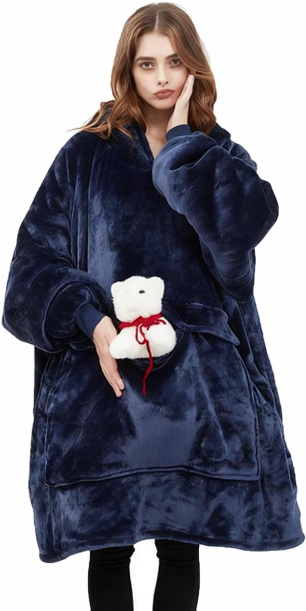 Elektrische Deken Hoodie - Verwarmde Draagbare Deken - Gezellig Thuis - 3 Warmtestanden - 96x60x68cm - Zwart