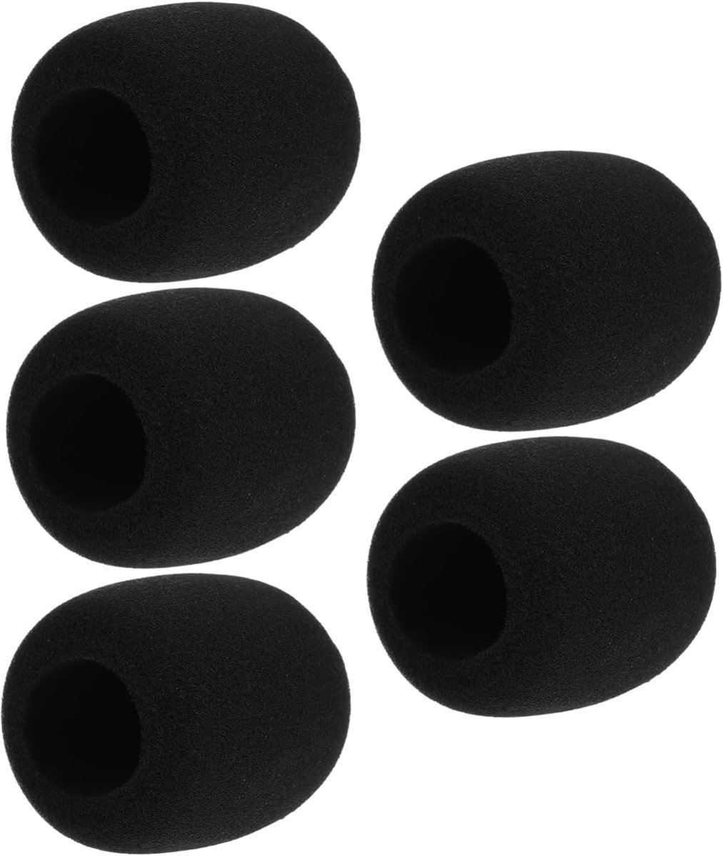 Microfoon Windkap - Spons Hoes - Geluid Verbeteren - Hoge Dichtheid Spons - 8x7x7 cm - Zwart