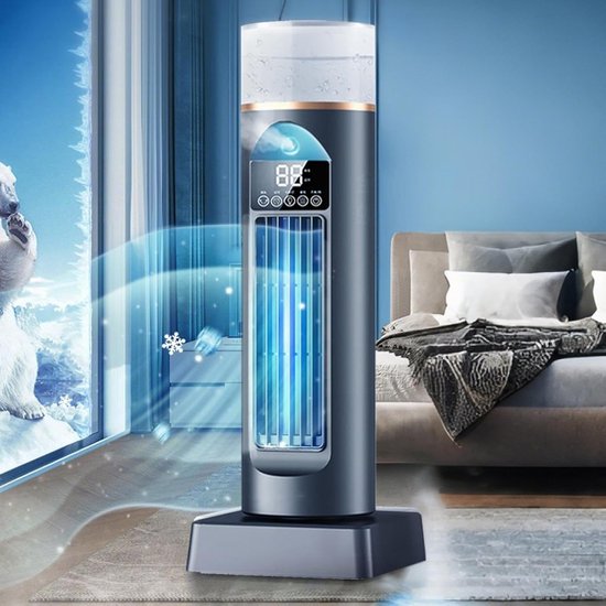 Persoonlijke Airco - Mini Ventilator - Persoonlijke Koeling - Bladeless Ontwerp - 37x13x13cm - Zwart — afbeelding 3
