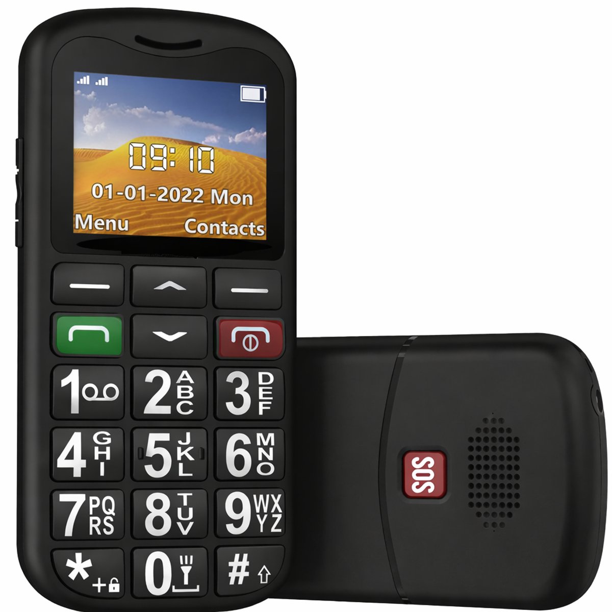 Yarvu ® - Easy - 4G Senioren Mobiele Telefoon - Grote Toetsen & Cijfers - Big Button Mobiel - GSM Ouderen - GSM - SOS Noodknop - Snelkiestoetsen - Zwart