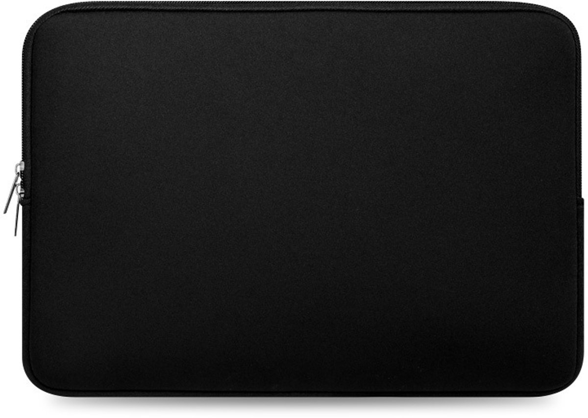 Go Go Gadget - Laptophoes - Laptoptas - Laptop sleeve - Soft touch - Dubbele rits - 38x30cm - Zwart