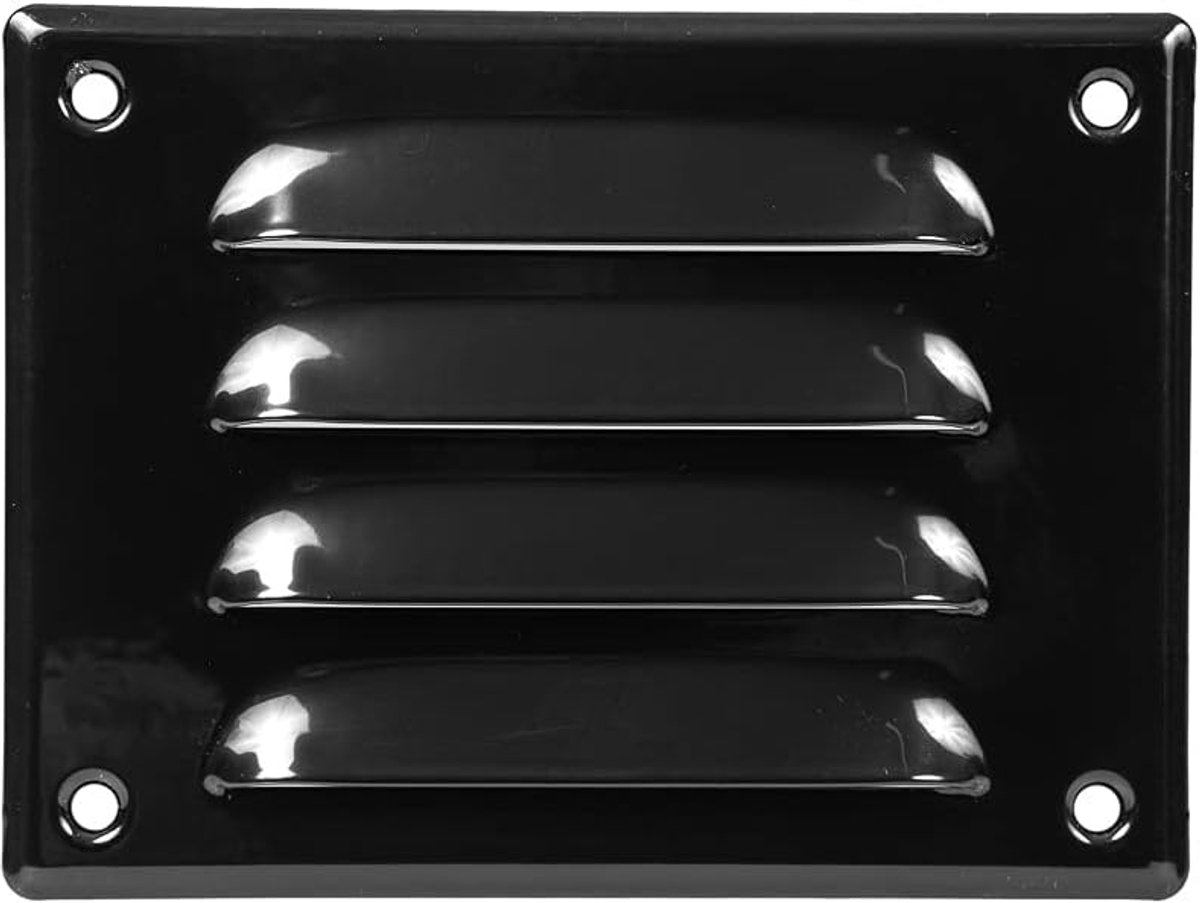 Ventilatie rooster - Lucht rooster - Muur ventilatie - Insectenwering - 140x105 mm - Zwart