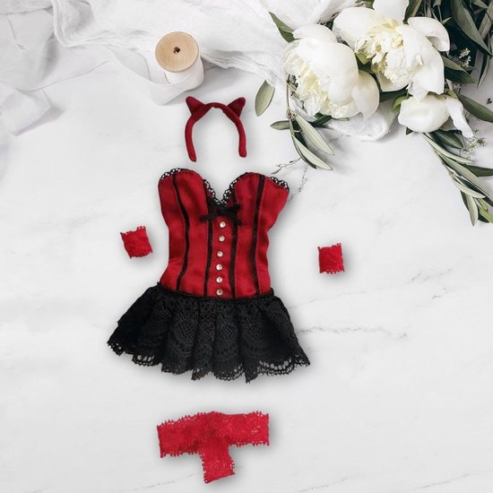 Miniatuur Poppenjurkjes - 1/6 Schaal Kleding - Poppen Aankleden - Complete Outfit Set - 12 cm Jurk — afbeelding 2