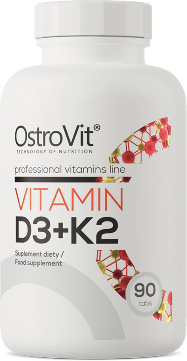 Vitaminen - OstroVit Vitamine D3 + K2 90 tabletten - 90 Tabletten